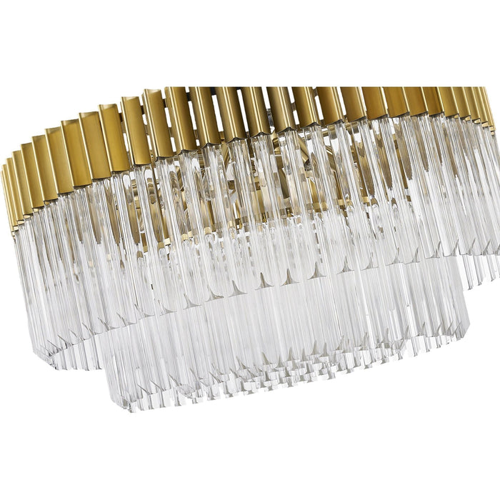 Nelson Lighting NL73499 Kobra Pendant Round 12 Light Brass/Glass