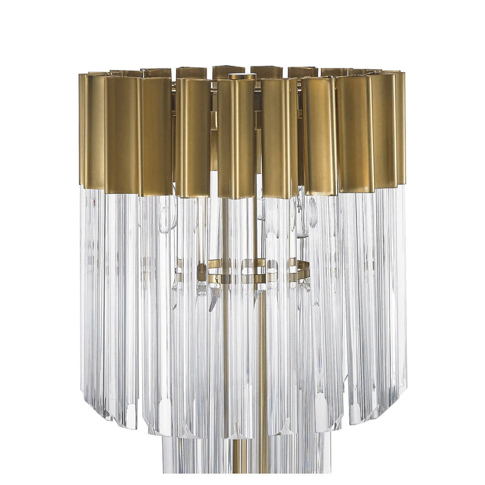 Nelson Lighting NL73529 Kobra Table Lamp 3 Light Brass/Glass