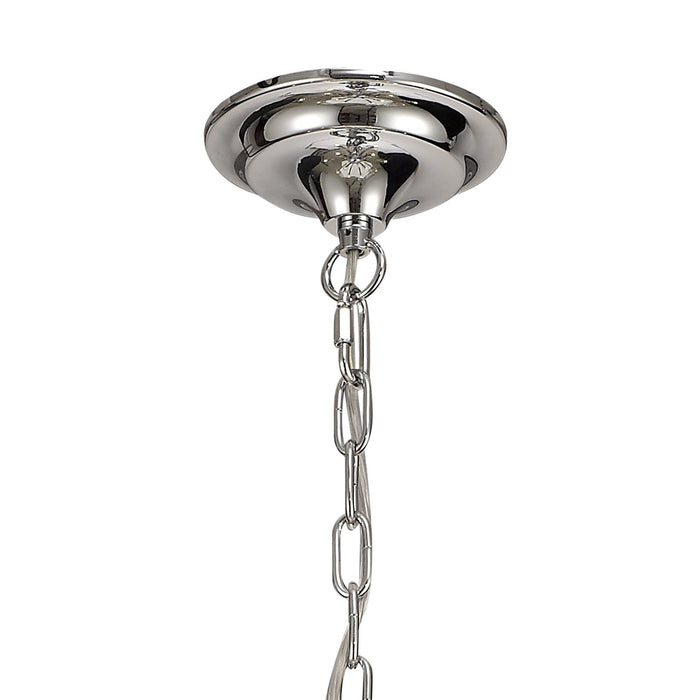 Nelson Lighting NL74289 Kort Pendant 12 Light Polished Chrome/Satin Nickel/Clear Crystal