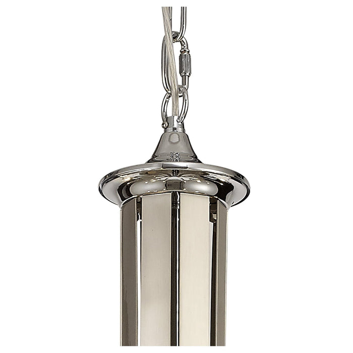 Nelson Lighting NL74289 Kort Pendant 12 Light Polished Chrome/Satin Nickel/Clear Crystal