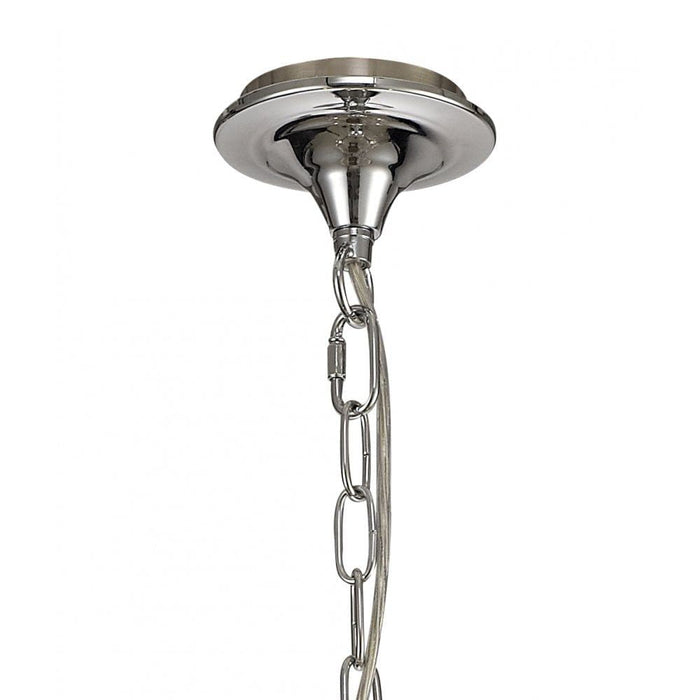 Nelson Lighting NL74259 Kort Pendant 3 Light Polished Chrome/Satin Nickel/Clear Crystal