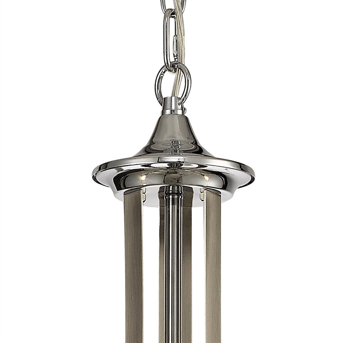 Nelson Lighting NL74259 Kort Pendant 3 Light Polished Chrome/Satin Nickel/Clear Crystal