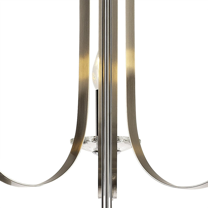 Nelson Lighting NL74259 Kort Pendant 3 Light Polished Chrome/Satin Nickel/Clear Crystal