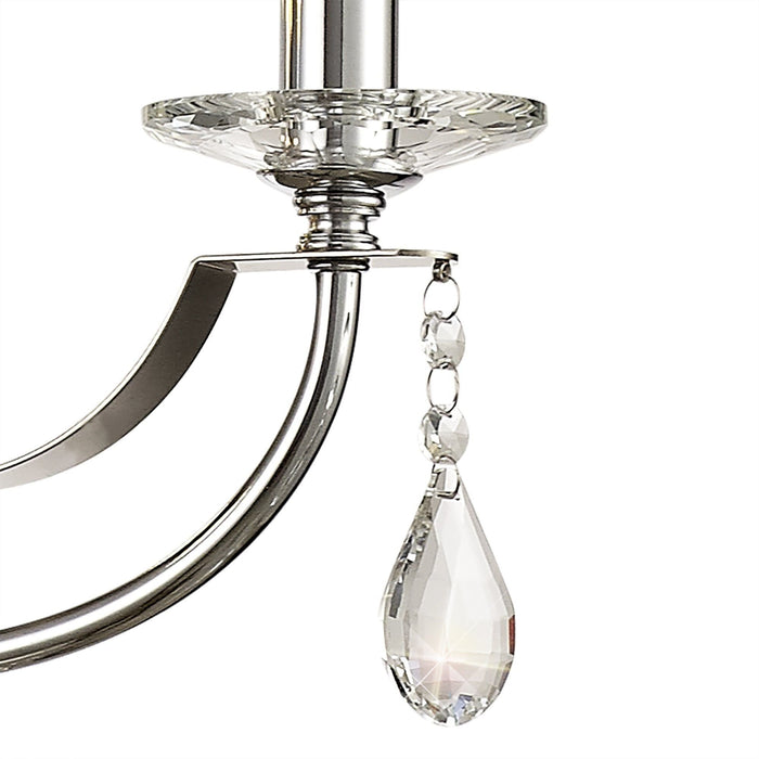 Nelson Lighting NL74259 Kort Pendant 3 Light Polished Chrome/Satin Nickel/Clear Crystal