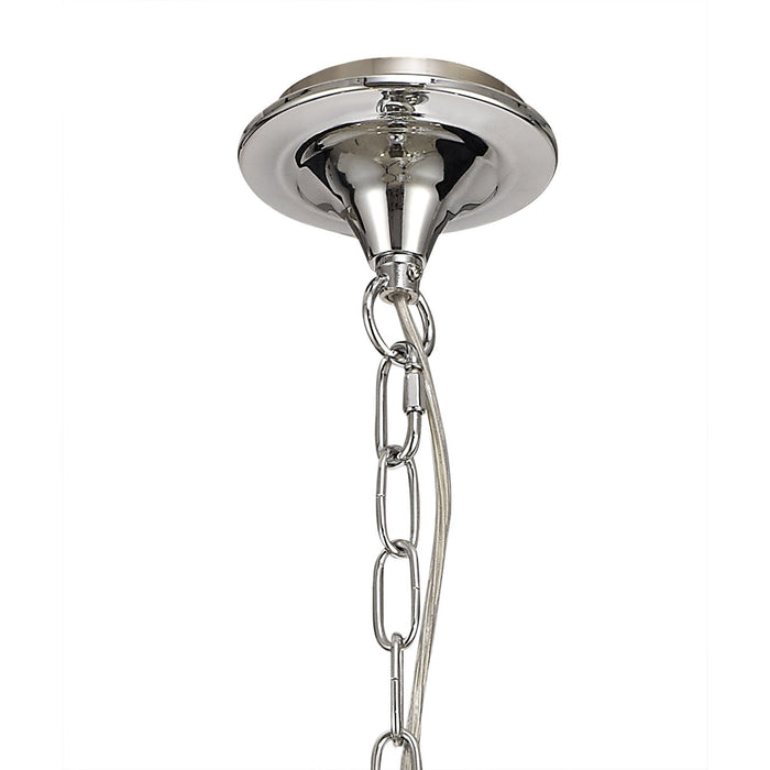 Nelson Lighting NL74269 Kort Pendant 5 Light Polished Chrome & Satin Nickel/Clear Crystal