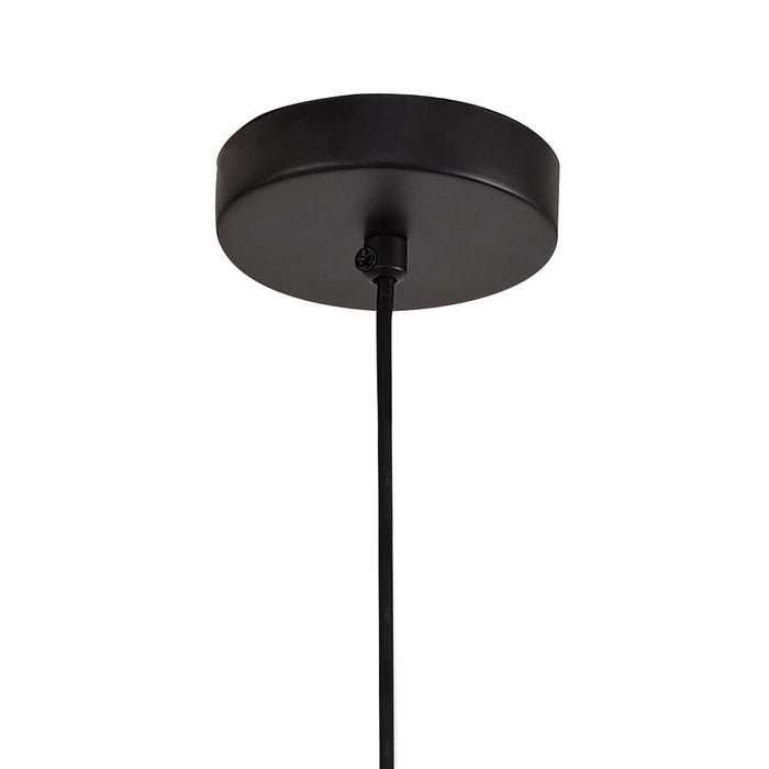 Nelson Lighting NL76049 Lassie Single Large Pendant 1 Light Adjustable Matt Black/Satin Gold