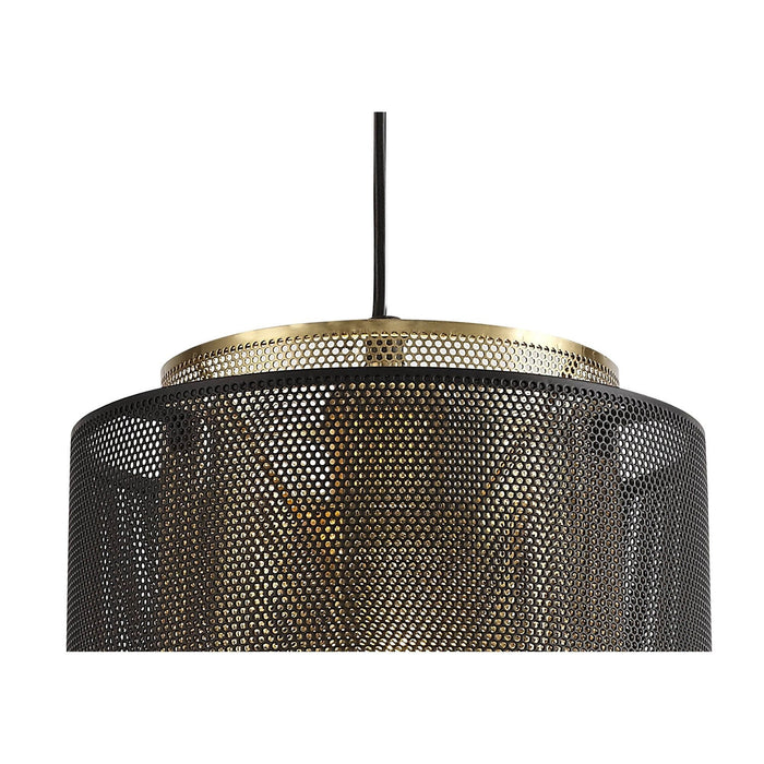 Nelson Lighting NL76039 Lassie Single Small Pendant 1 Light Adjustable Matt Black/Satin Gold