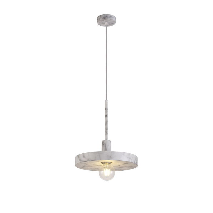 Nelson Lighting NL75969 Lat Single Pendant 1 Light Adjustable Marble Effect