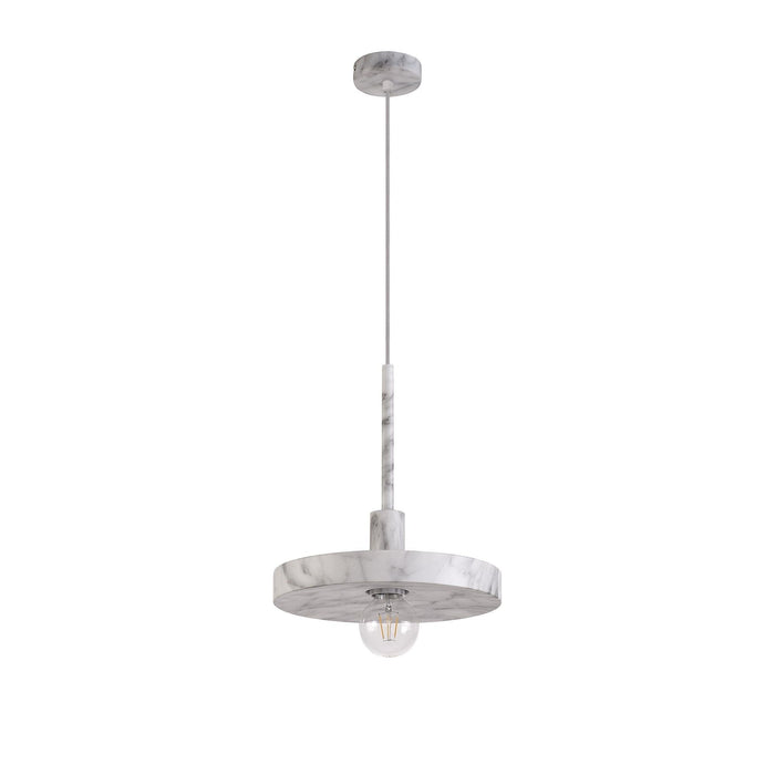 Nelson Lighting NL75969 Lat Single Pendant 1 Light Adjustable Marble Effect