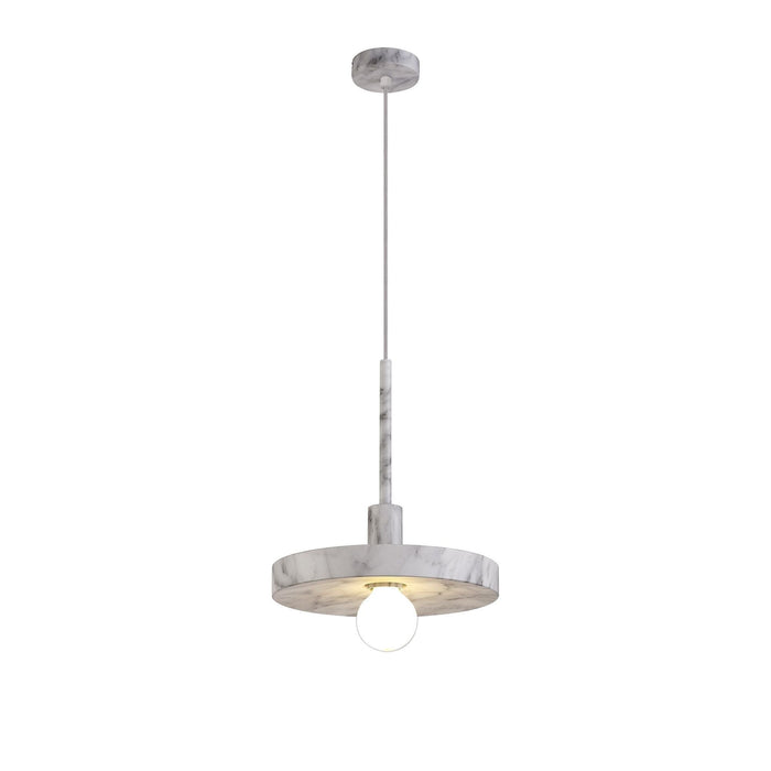 Nelson Lighting NL75969 Lat Single Pendant 1 Light Adjustable Marble Effect