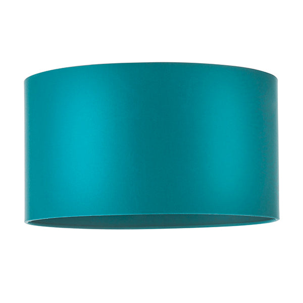 Nelson Lighting NL842137 Shade Teal Satin Fabric & Matt Antique Brass Plate