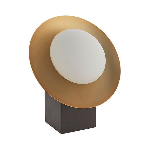 Nelson Lighting NL942038 1 Light Table Lamp Gold & Dark Bronze Finish With Opal Glass