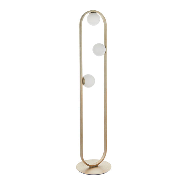 Nelson Lighting NL942496 3 Light Floor Lamp Brushed Silver Finish & Gloss Opal Glass