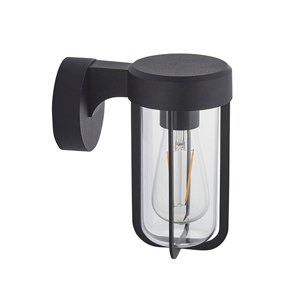 Nelson Lighting NL942859 Outdoor 1 Light Wall Light Matt Black Finish & Clear Glass