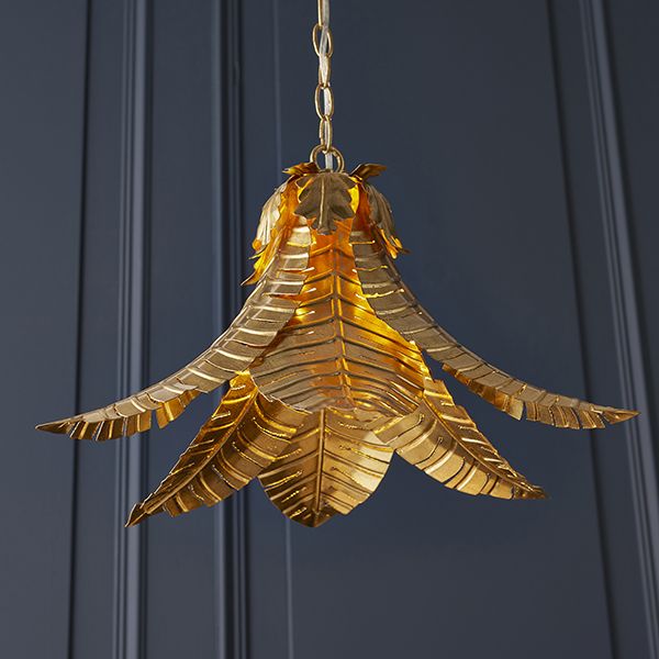 Nelson Lighting NL943875 1 Light Pendant Distressed Gold Finish