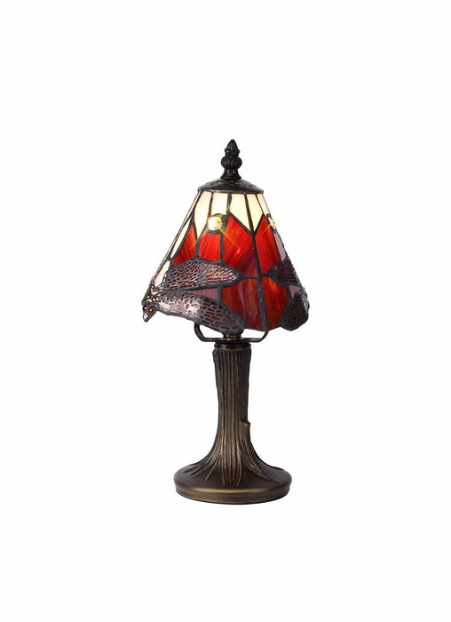 Nelson Lighting NL82739 Heidi Tiffany Table Lamp Black/Gold, Purple/Pink/Crystal Shade