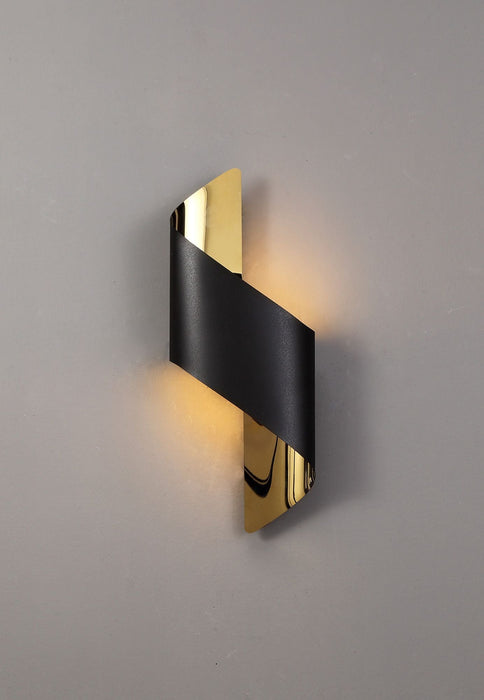 Nelson Lighting NL82759 Kally LED Wall Lamp Small Sand Black/Gold