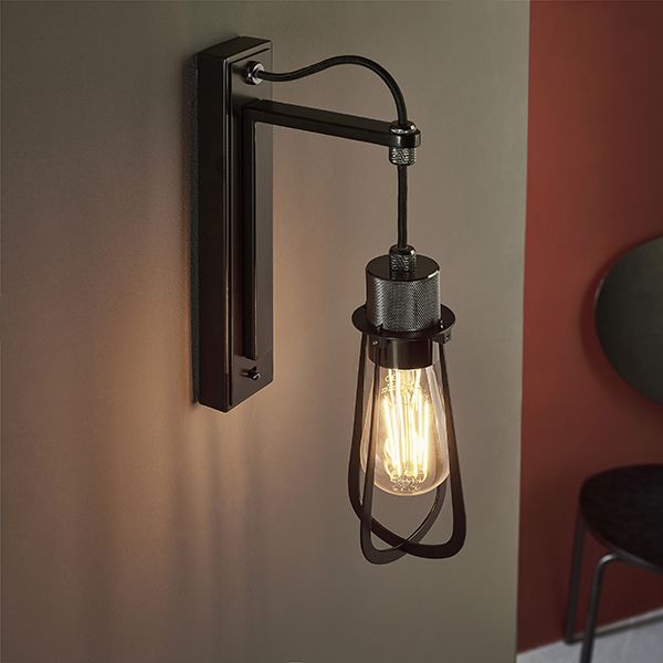 Nelson Lighting NL840950 1 Light Wall Light Black Chrome Plate & Matt Black